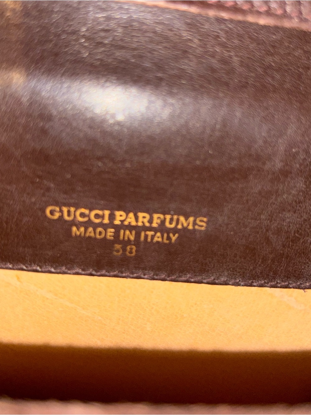 Vintage Gucci Parfums Brown Suede & Leather Shoulder Bag with Sherry Line Stripe - Picture 12 of 13